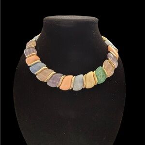 Vintage Pastel Lucite Choker Necklace Original Tags by Hugo